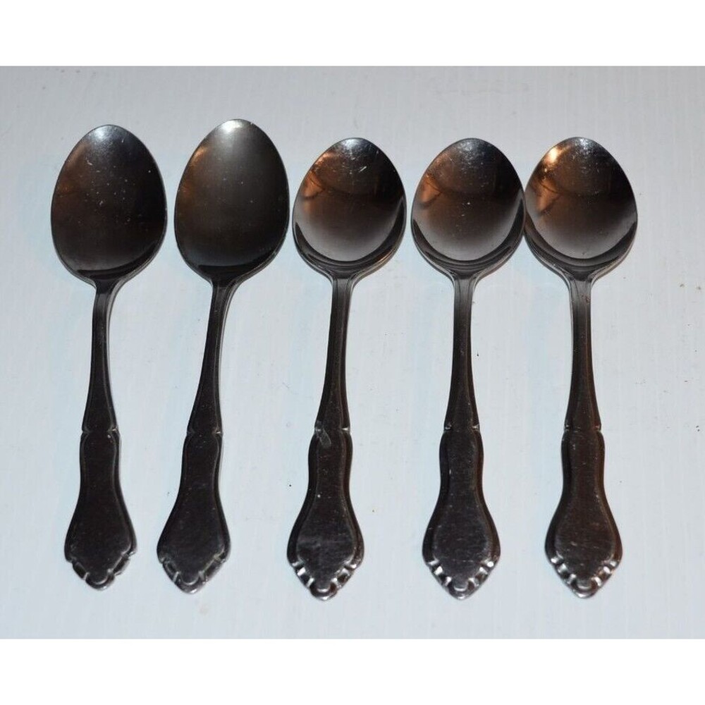 Vtg 5 Pc Lot Stanley Roberts MAJESTY Stainless Rogers soup‎ spoon 7" Flatware